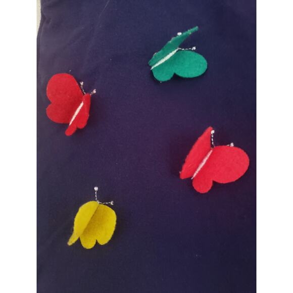 Girls 4-5 Navy Butterfly Rainbow Pocket Dress - Picture 4 of 4